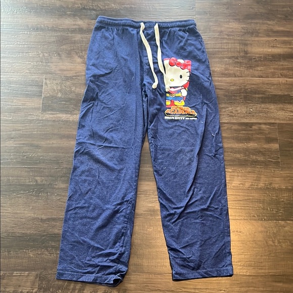 Hello Kitty Other - Hello Kitty Blue Pajama Pants with Cartoon Design